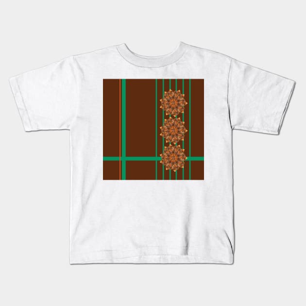 Flowers in a Square Pattern Kids T-Shirt by Heatherian